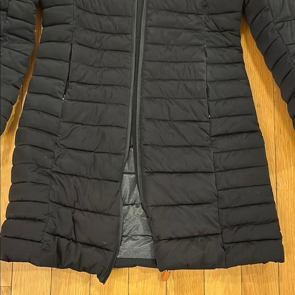 Save The Duck Black Quilted Hooded Long Puffer Jacket Womens Size Small - Picture 6 of 12